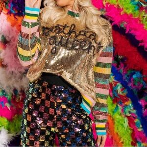 Queen of Sparkles Birthday Queen" sequin sweater
